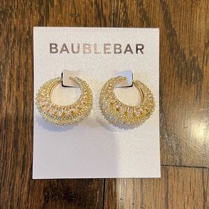 BaubleBar Gold and Pearl Hoop Earrings